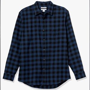 Amazon Essentials Men’s Blue Buffalo Plaid Shirt NWT